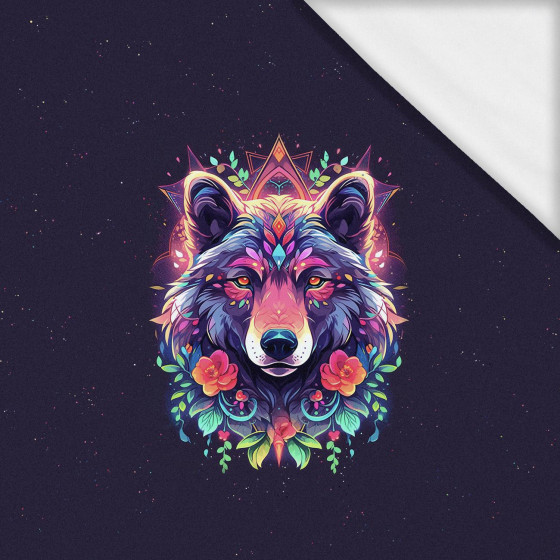 ANIMALS MANDALA wz.6 - panel (60cm x 50cm)- single jersey s elastanem ITY