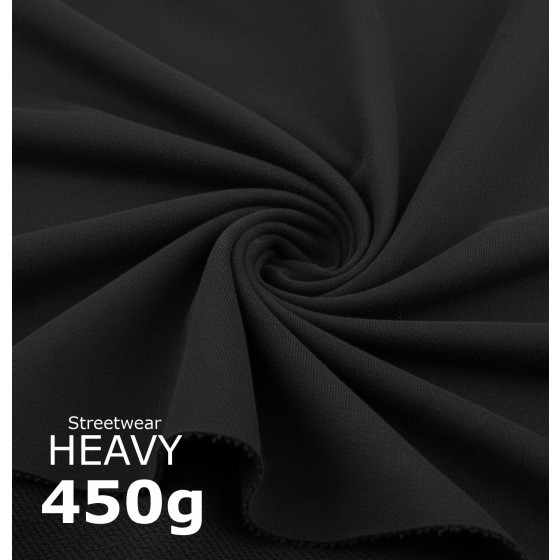 Diagonální teplákovina / HEAVY 450g - ČERNÁ