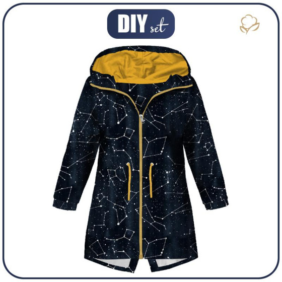 DĚTSKÁ BUNDA PARKA (ARIEL) - SOUHVĚZDÍ vz.2 (GALAKTICKÁ ZVÍŘATA) / navy - softshell