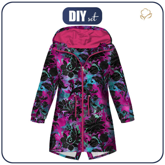 DĚTSKÁ BUNDA PARKA (ARIEL) - FLORAL vz. 9 - softshell