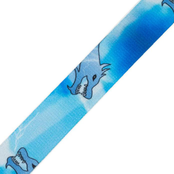 Pruženka tkaná s tiskem - modry ninja / Velikost na výběr