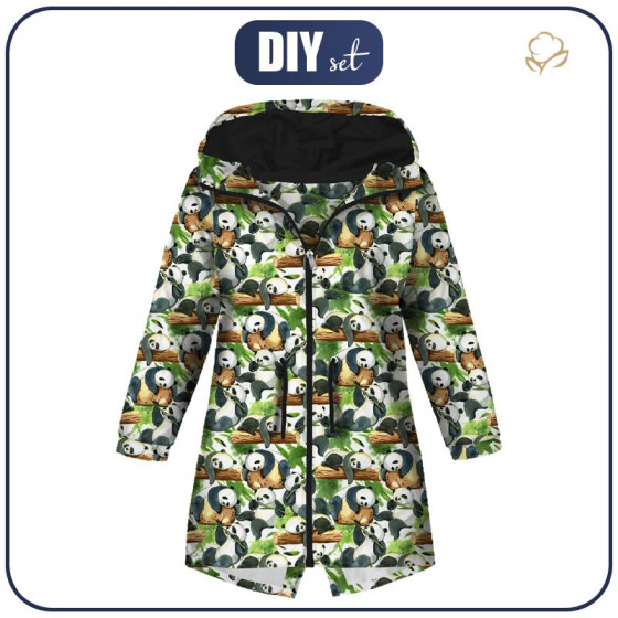 DĚTSKÁ BUNDA PARKA (ARIEL) - PANDY NA BAMBUSACH - softshell