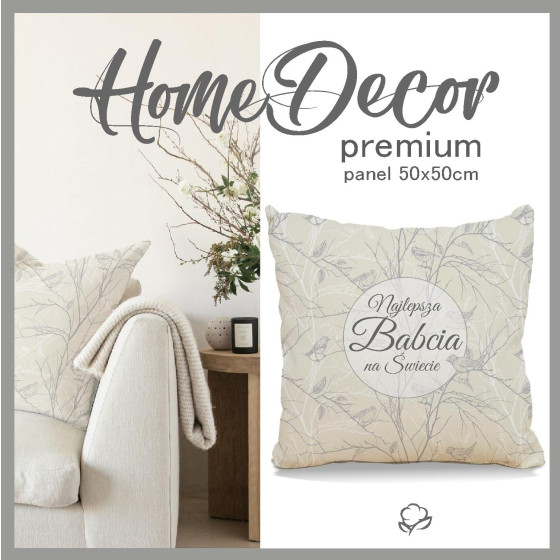 POLŠTÁŘOVÝ PANEL - Najlepsza Babcia na Świecie/ ptáci - HOME DECOR PREMIUM