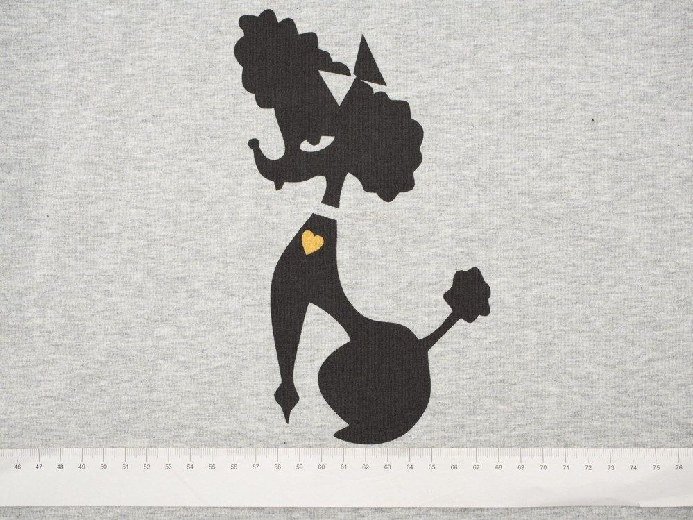 PUDEL "S" / melanż jasnoszary / MINIMAL - panel, dzianina pętelkowa PE240