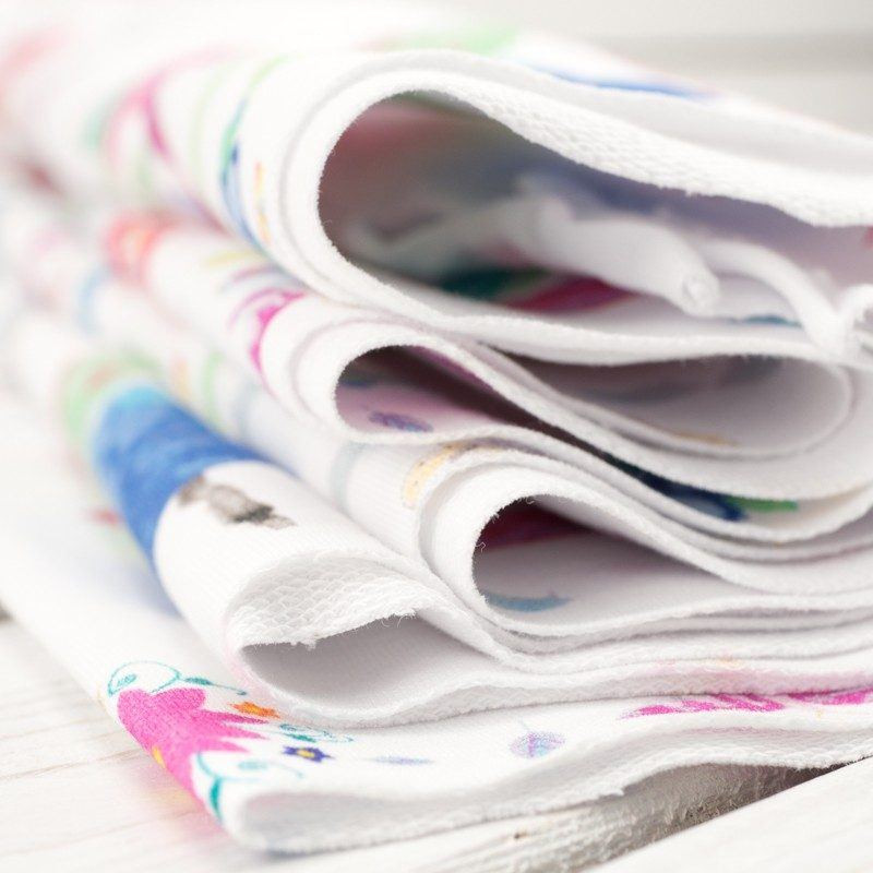 DZIECIĘCY FOLK / biała - dresówka pętelkowa 