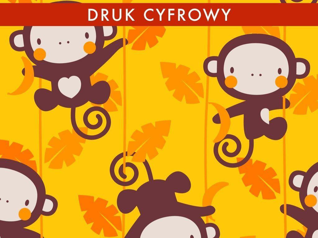 MAŁPI GAJ / żółta - dresówka pętelkowa 