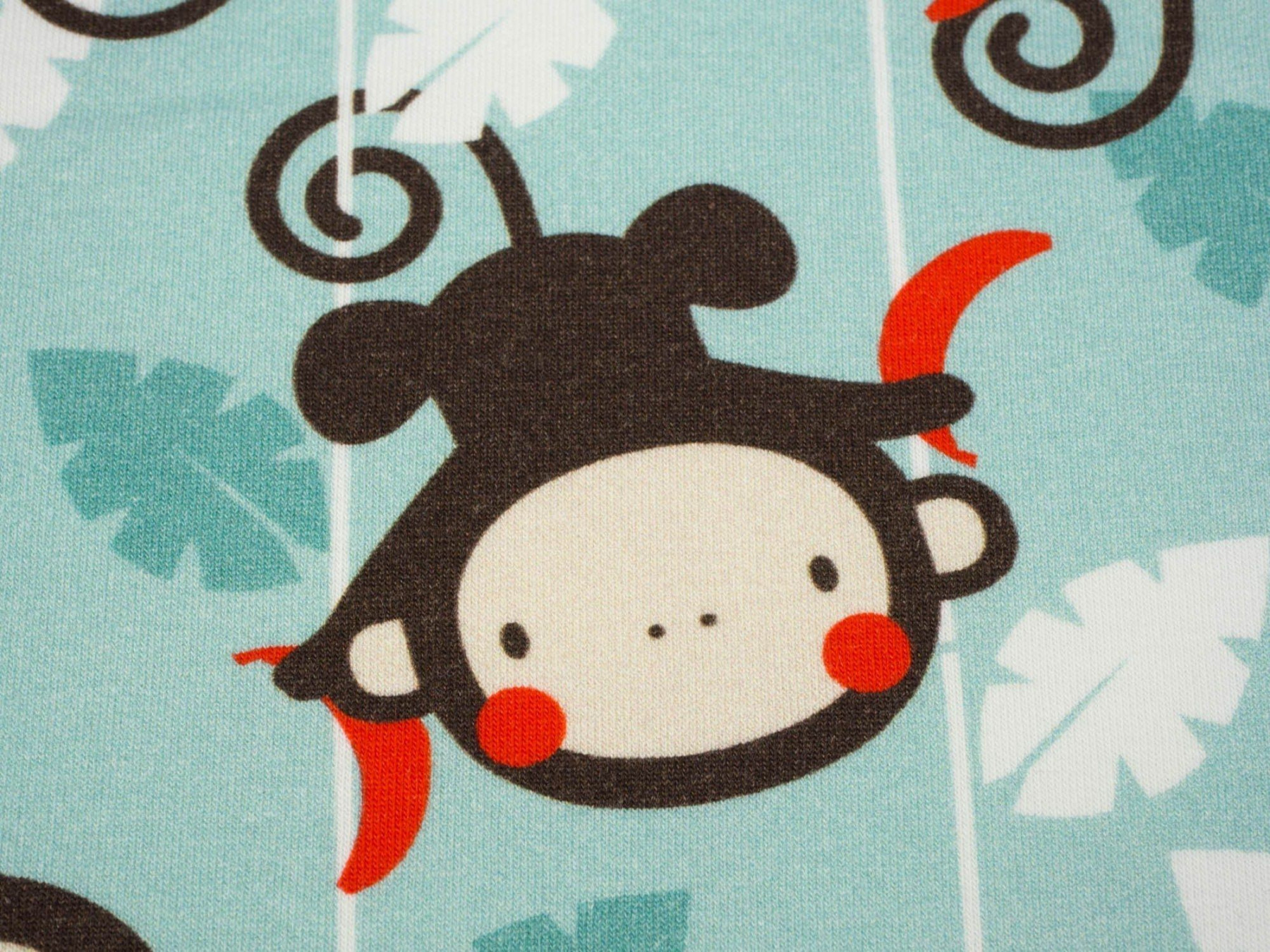 MAŁPI GAJ / aqua - dresówka pętelkowa 