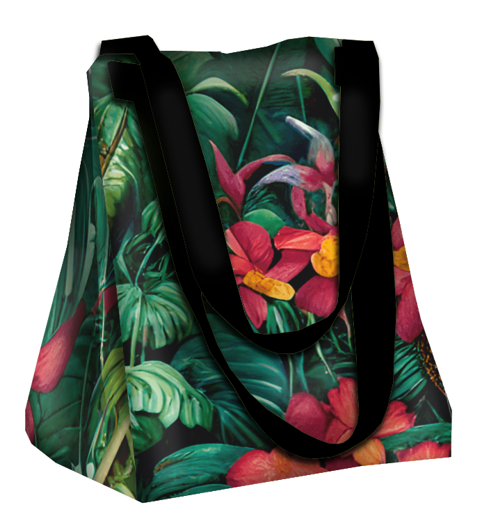 Torba XL z saszetką 2 w 1 - WILD JUNGLE WZ. 1 - zestaw do uszycia
