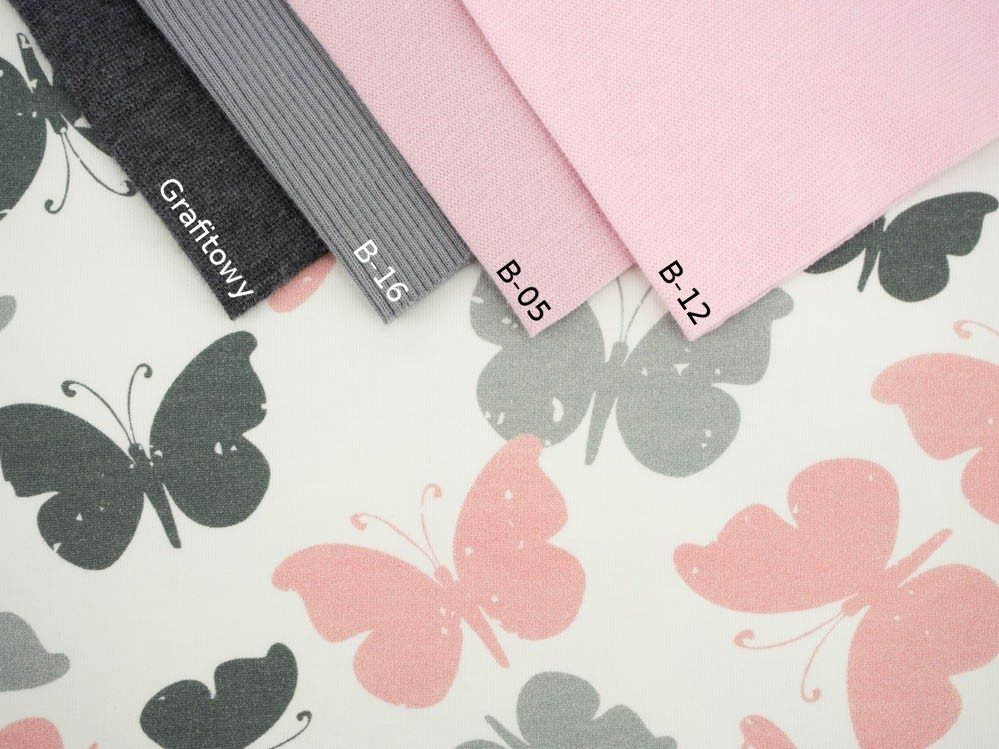 MOTYLKI RÓŻ - panel single jersey TE210