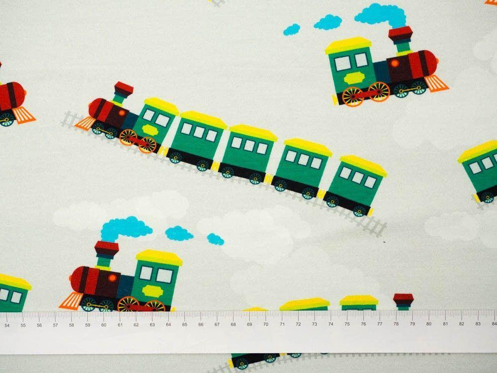 LOKOMOTYWY / zielone - dresówka pętelkowa 