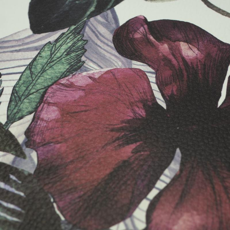 RAJSKIE KWIATY - gruba ekoskóra tłoczona