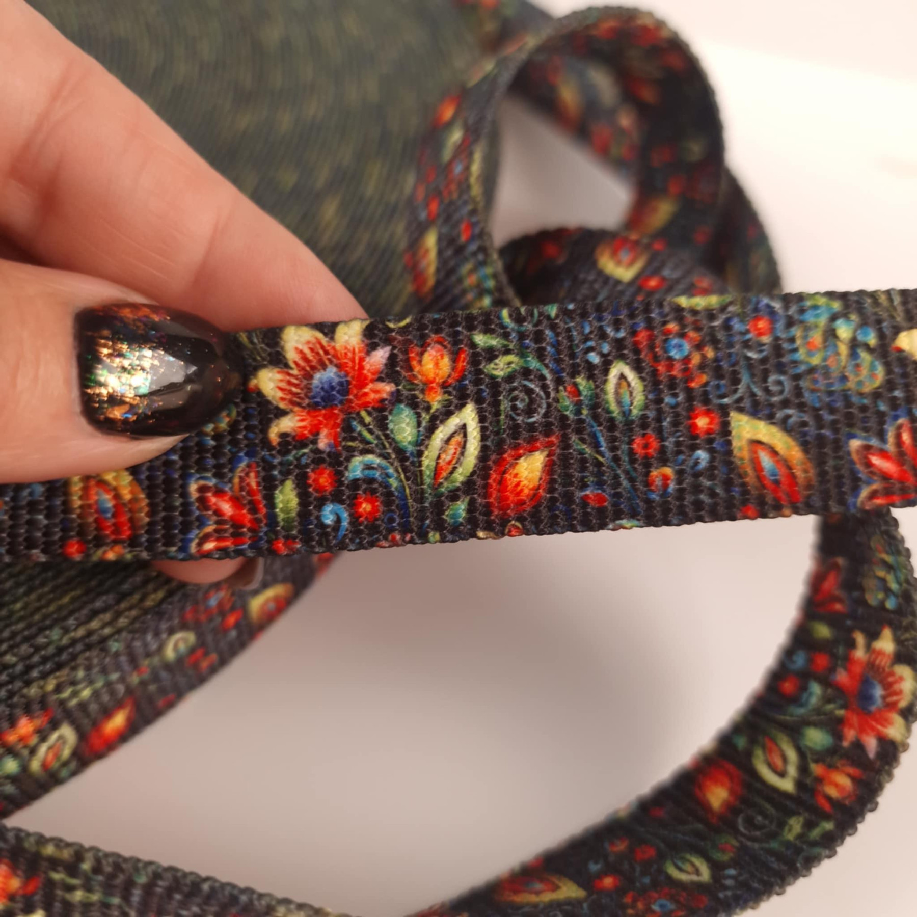 Taśma nośna parciana 25mm -  Folk Art wz.7 