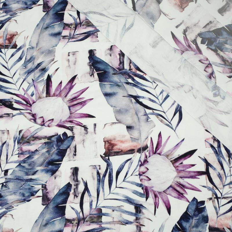 AKWARELOWE LIŚCIE 2.0 - single jersey z elastanem TE210