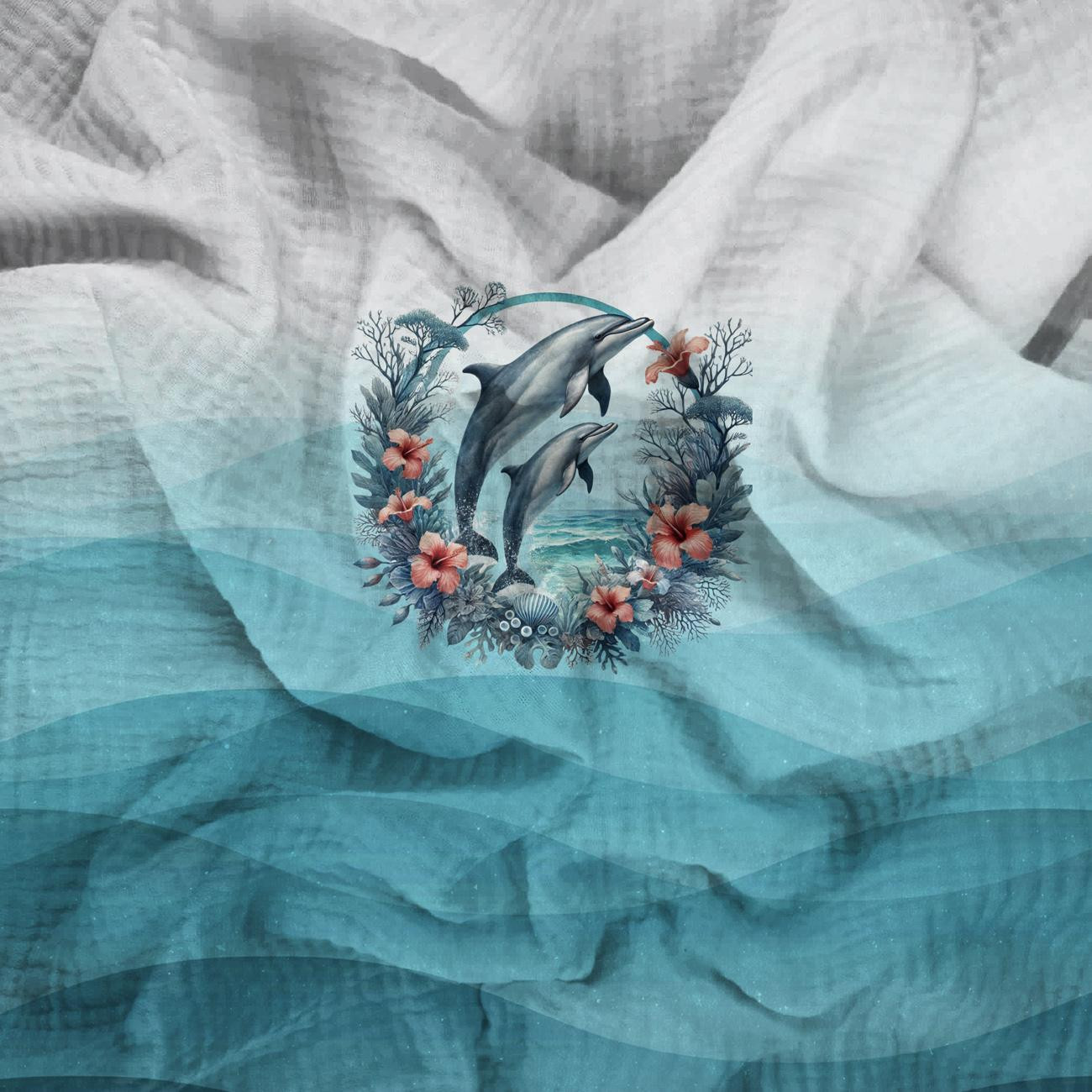 CUTE ANIMALS wz.6 - panel (60cm x 50cm) muślin bawełniany