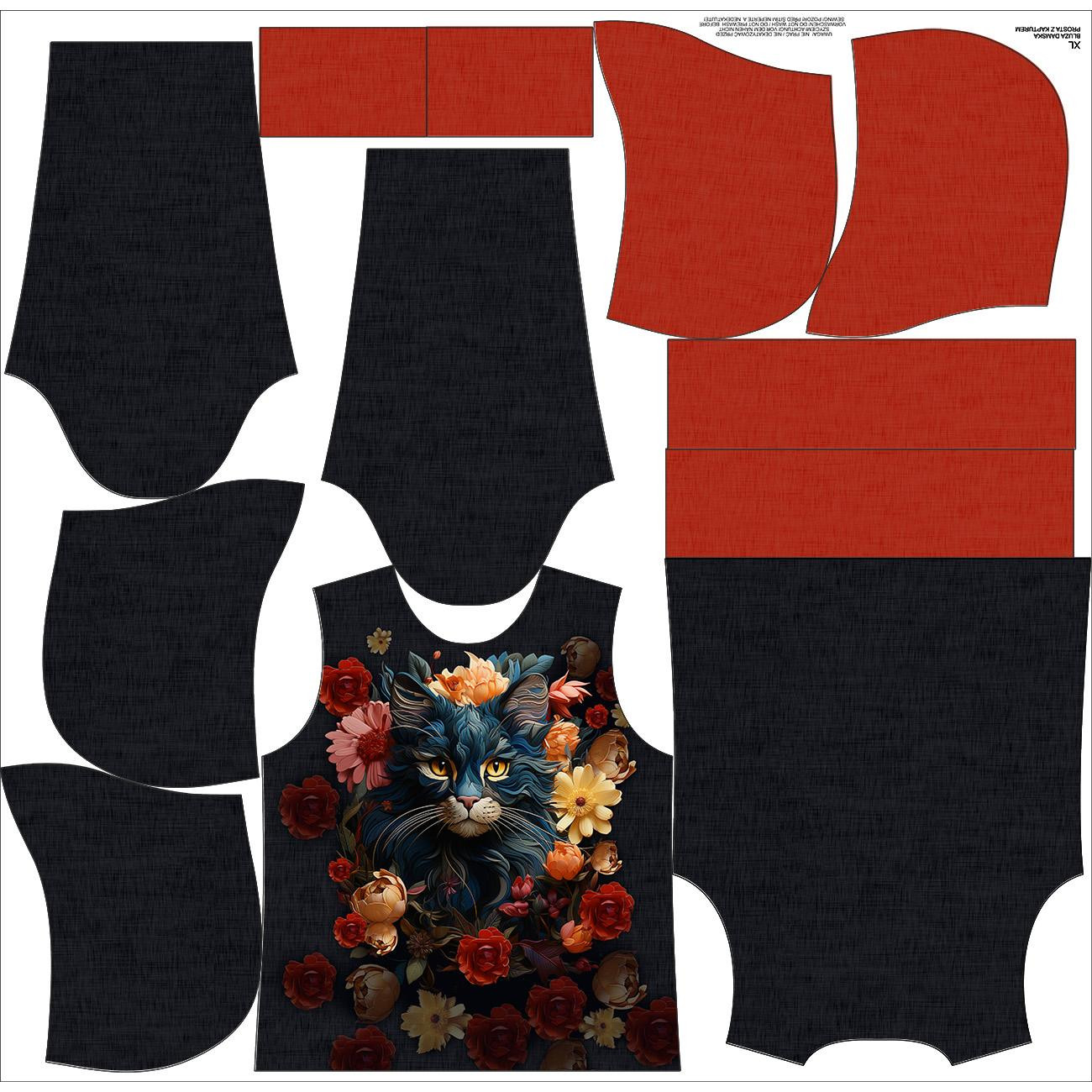 BLUZA DAMSKA (POLA) CLASSIC Z KAPTUREM - Animals mandala wz.7 - zestaw do uszycia