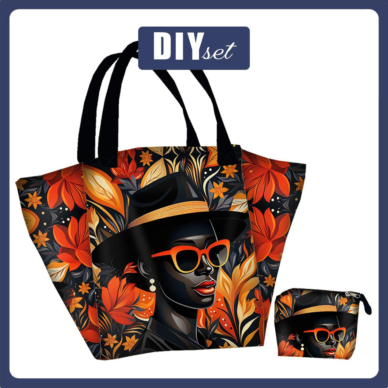 Torba XL z saszetką 2 w 1 - AROUND THE WORLD WZ.18 - zestaw do uszycia