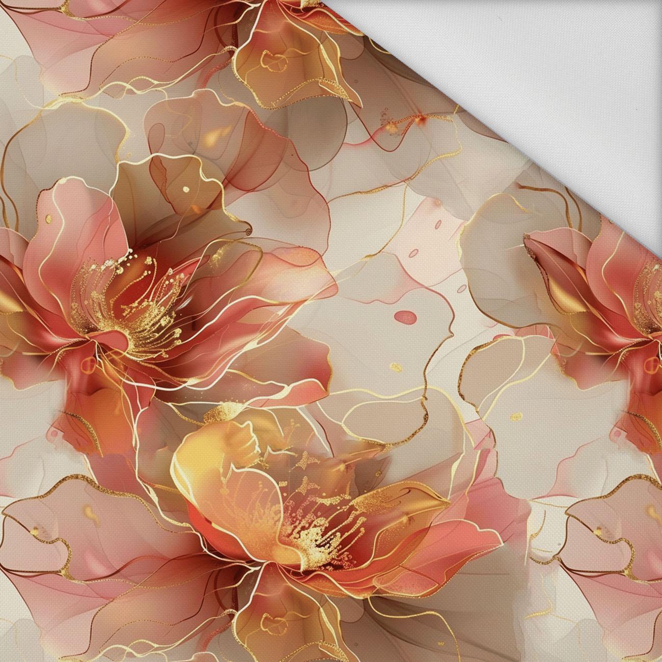 AUTUMN FLOWERS WZ.18 - tkanina wodoodporna