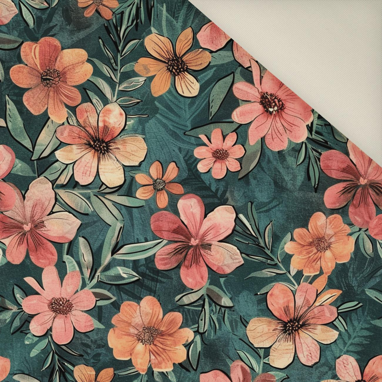 AUTUMN FLOWERS WZ. 1- Welur tapicerski