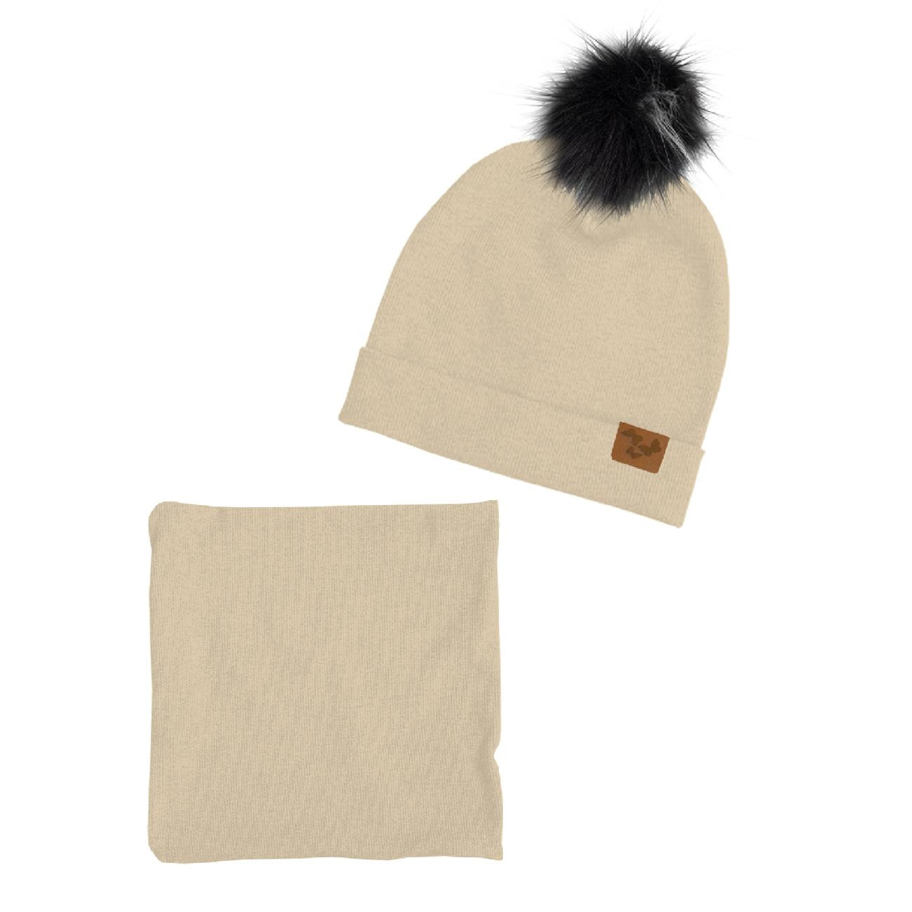 BEŻ SŁOMKOWY - Zestaw do uszycia czapki i komina