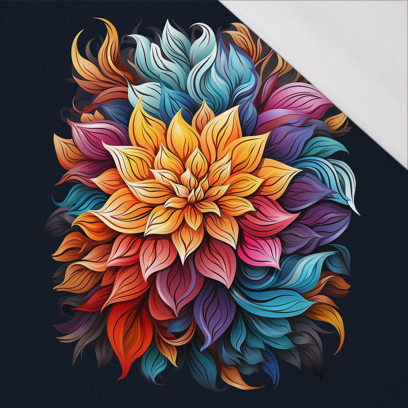 BOUQUET OF FLOWERS WZ.6 - panel (75cm x 80cm) - single jersey z elastanem ITY