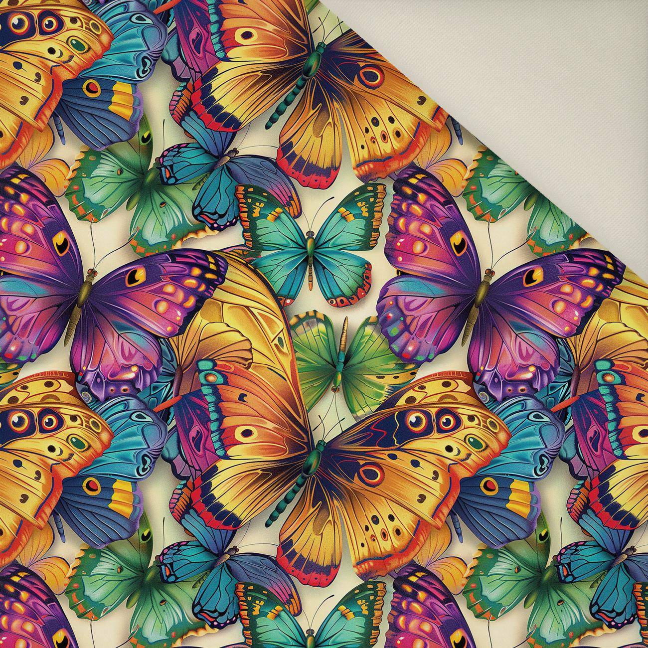 Butterfly & Flowers wz.17- Welur tapicerski