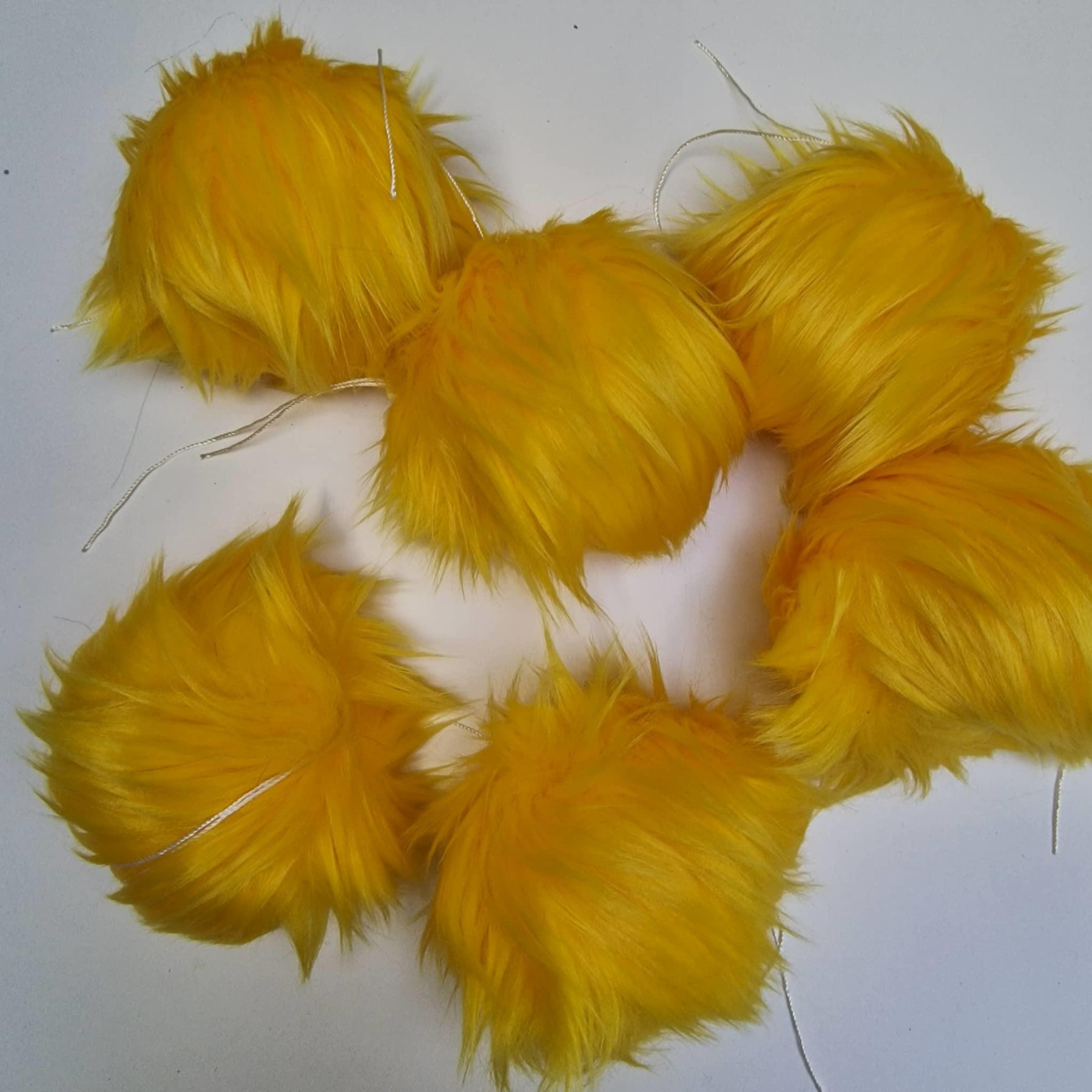 Pomponik futerkowy eko 12cm - cytrynowy