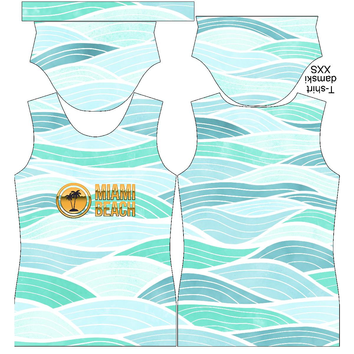 T-SHIRT DAMSKI - MIAMI BEACH / fale - single jersey