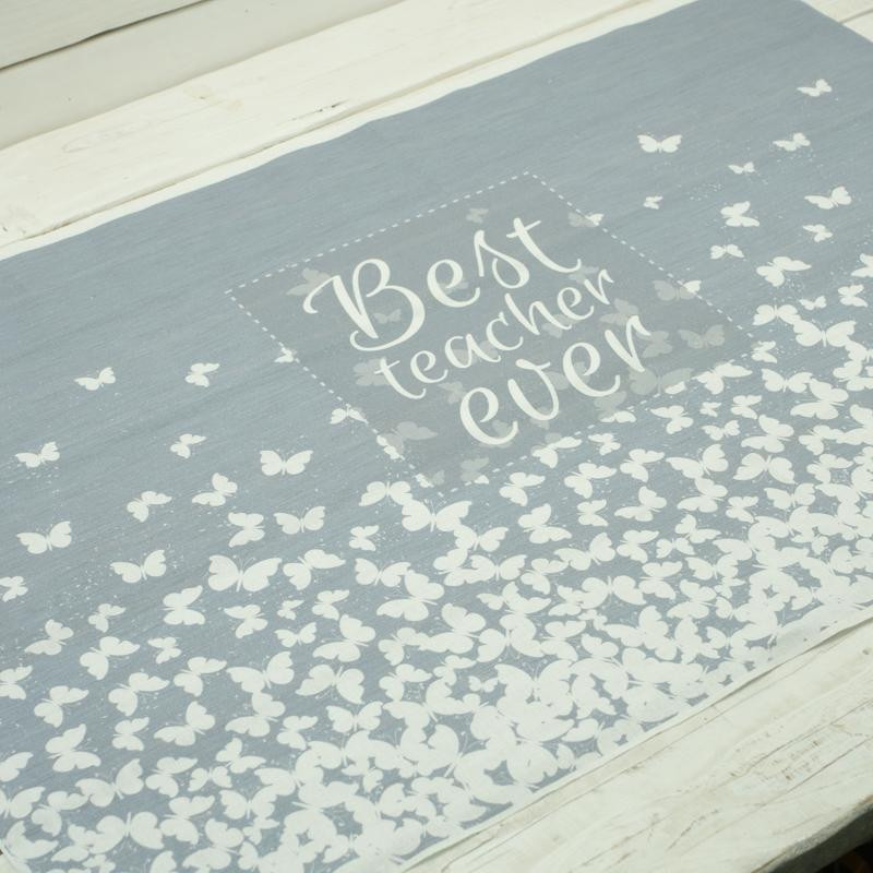 Best teacher ever / motylki - panel tkanina bawełniana