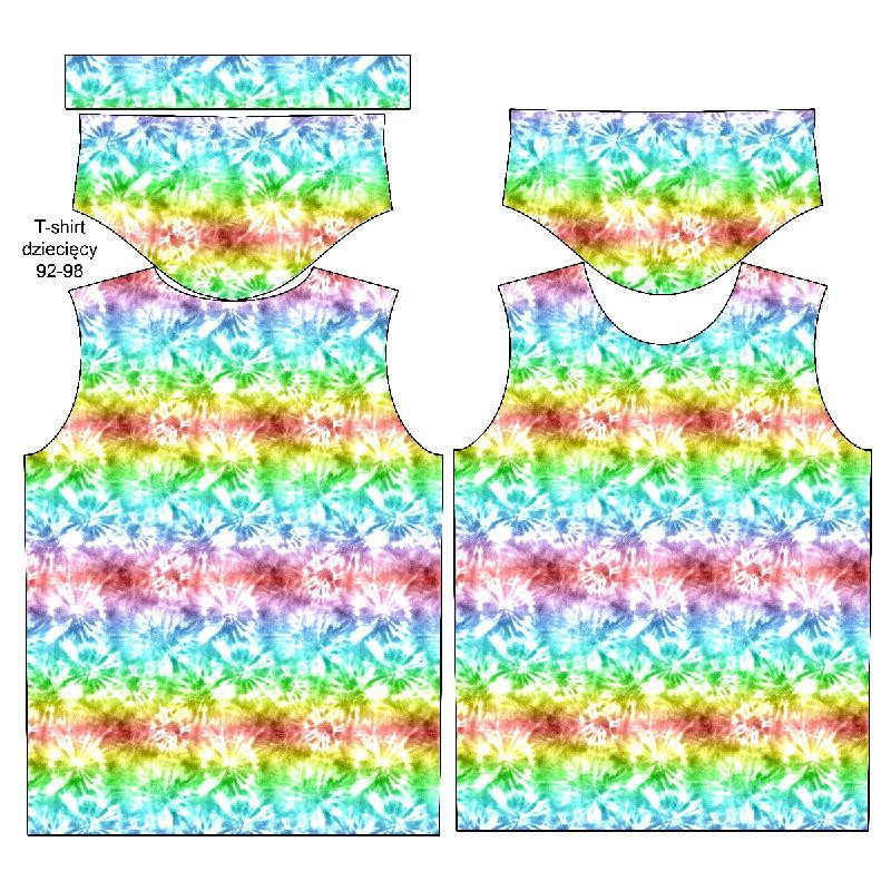 T-SHIRT DZIECIĘCY - BATIK wz. 1 /  tęczowy - single jersey