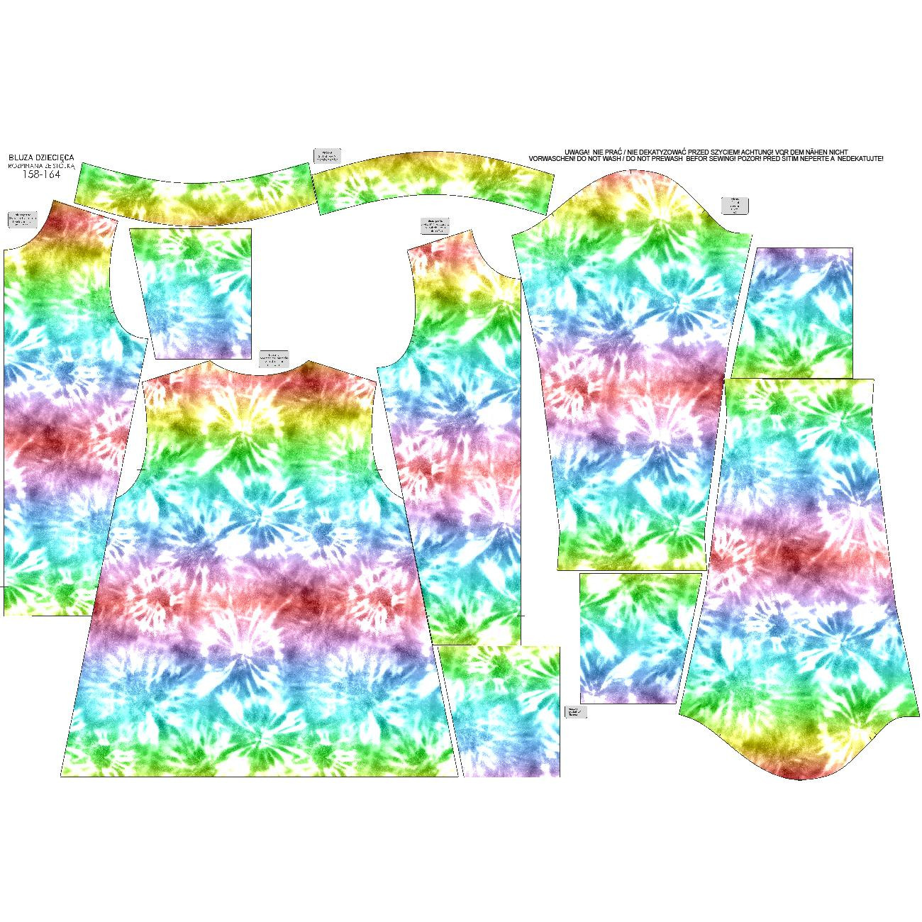 BLUZA ROZPINANA (MAX) - BATIK wz. 1 / tęczowy - DIY set