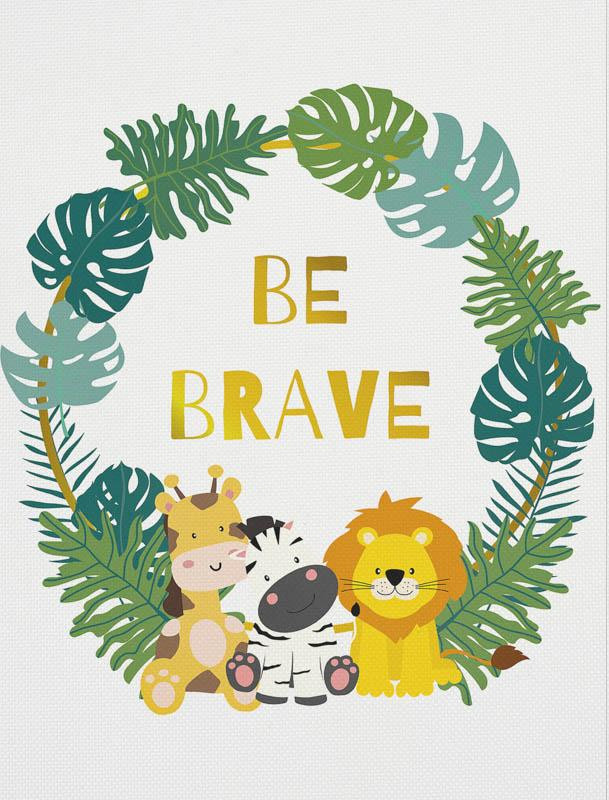 BE BRAVE  (WILD & FREE) - panel tkanina wodoodporna