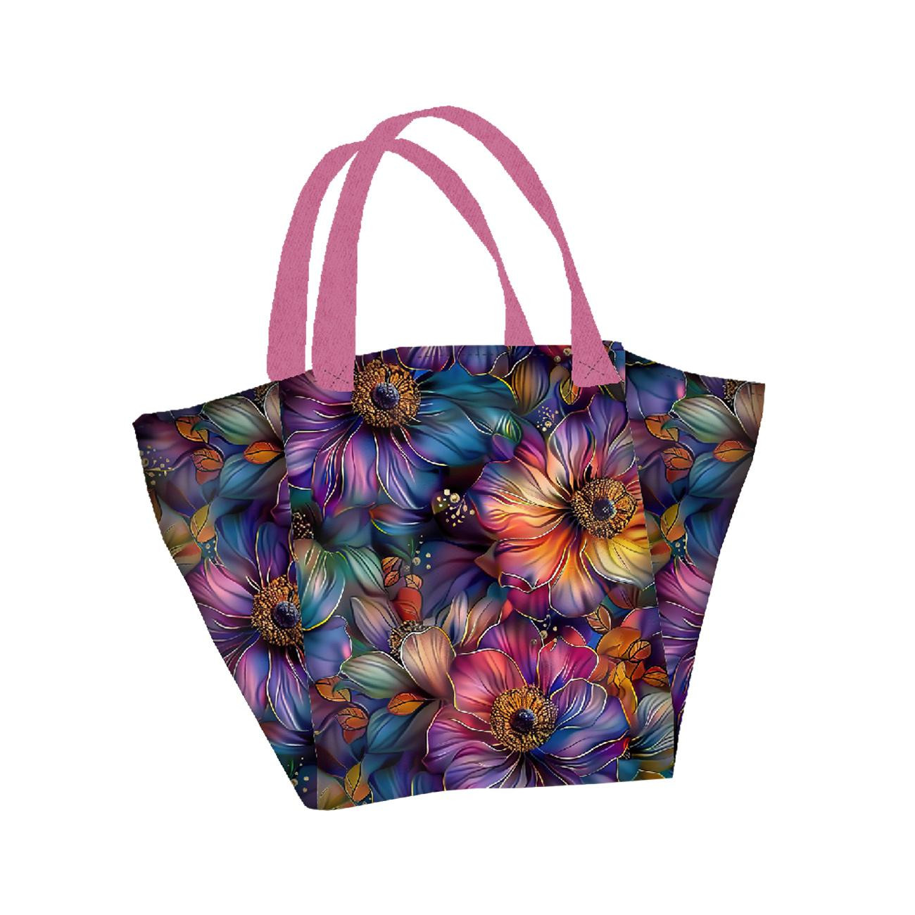Torba XL z saszetką 2 w 1 - COLORFUL FLOWERS wz. 1 - zestaw do uszycia