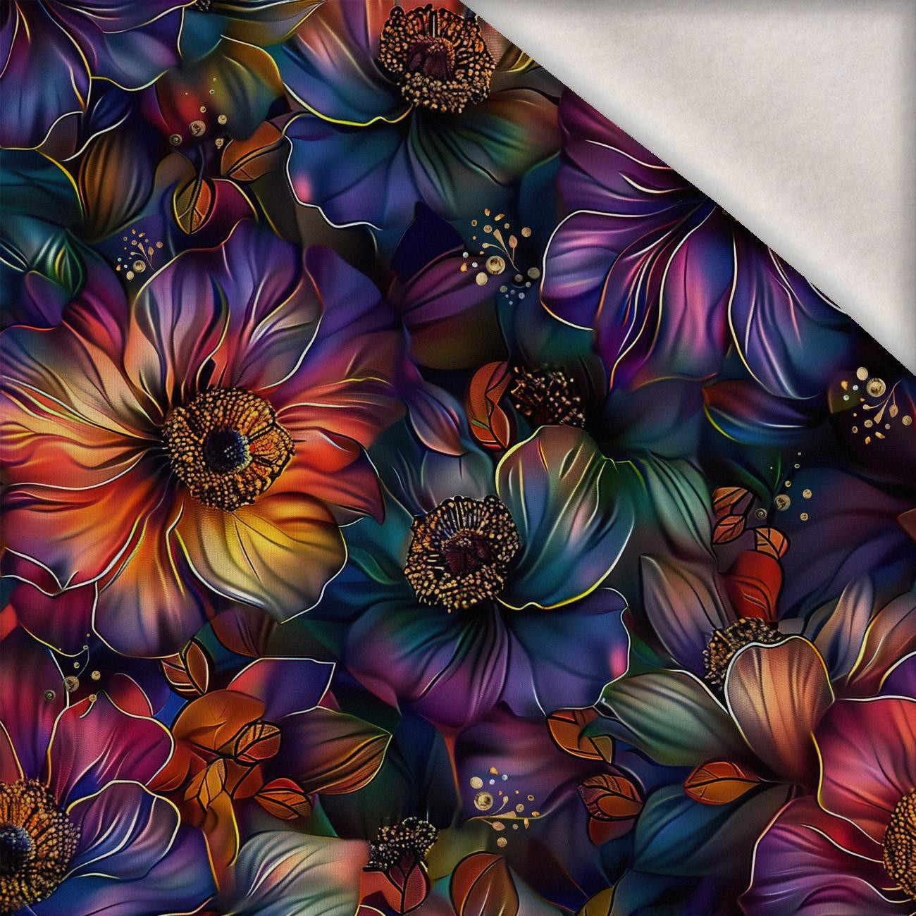 COLORFUL FLOWERS WZ. 1 - dzianina drapana z elastanem ITY