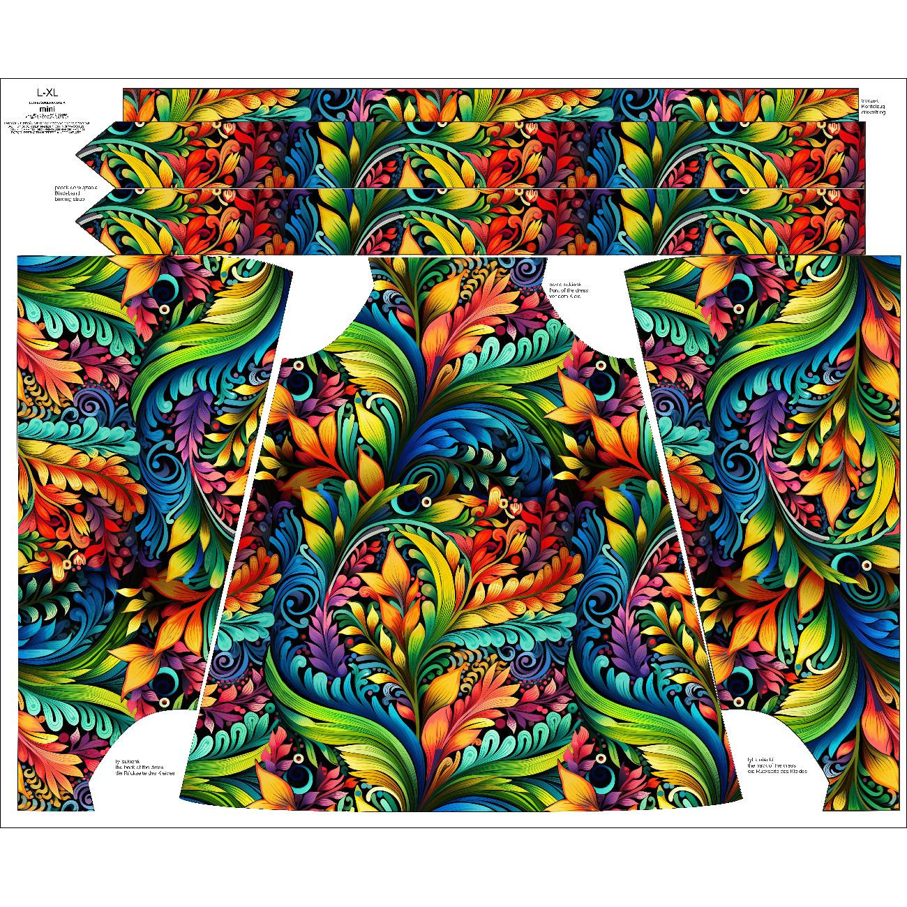 SUKIENKA "DALIA" MINI - COLORFUL LEAVES wz. 3 - zestaw do uszycia 