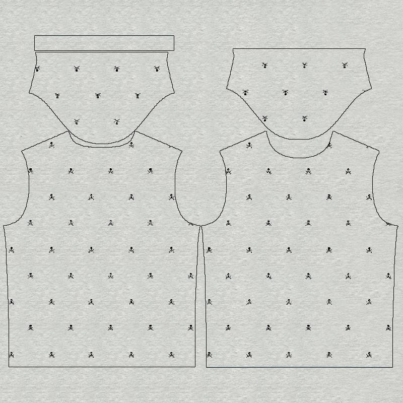 T-SHIRT MĘSKI - PIRACI (czarny) / M-01 melanż jasnoszary - single jersey