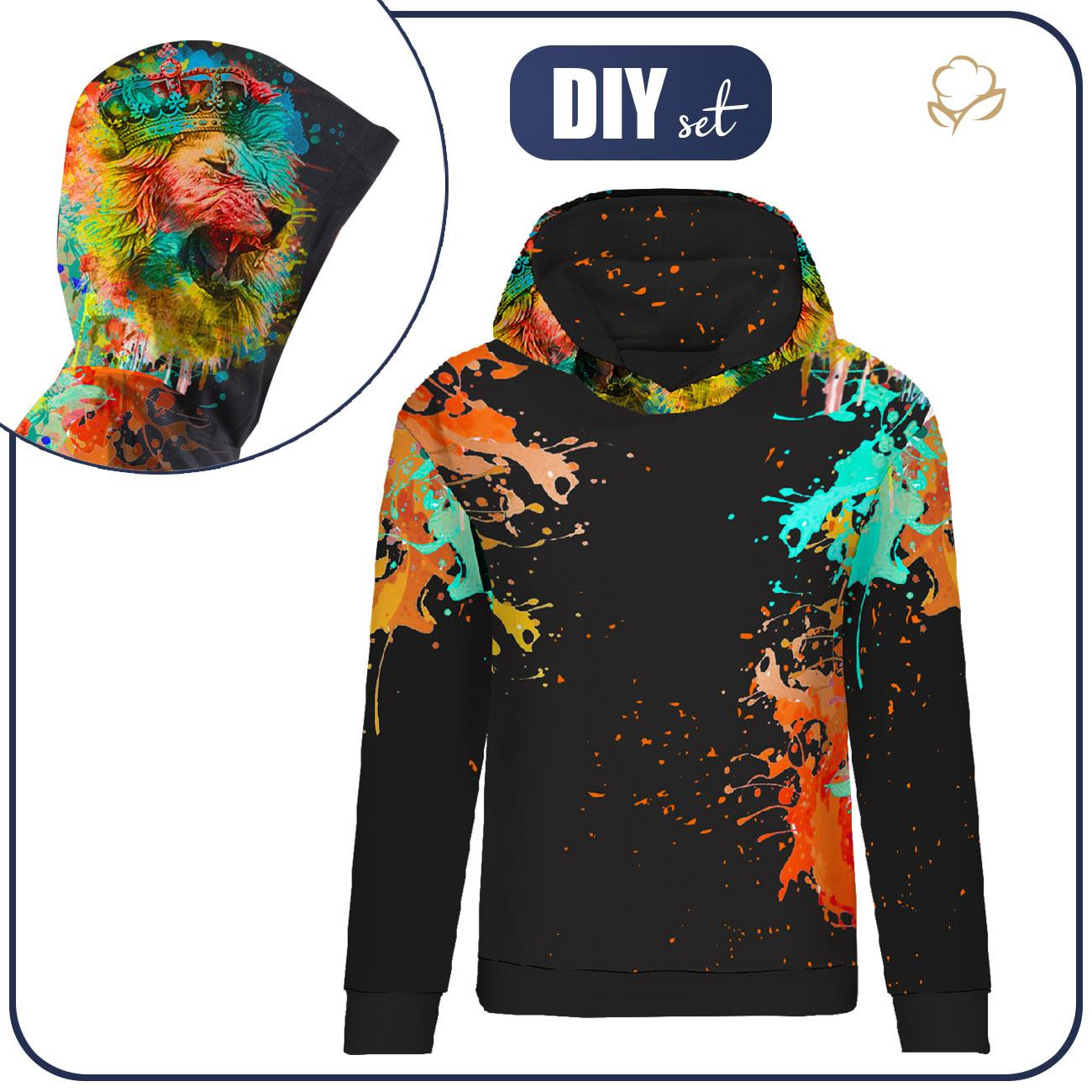 BLUZA DAMSKA (POLA) CLASSIC Z KAPTUREM - LEW - zestaw do uszycia