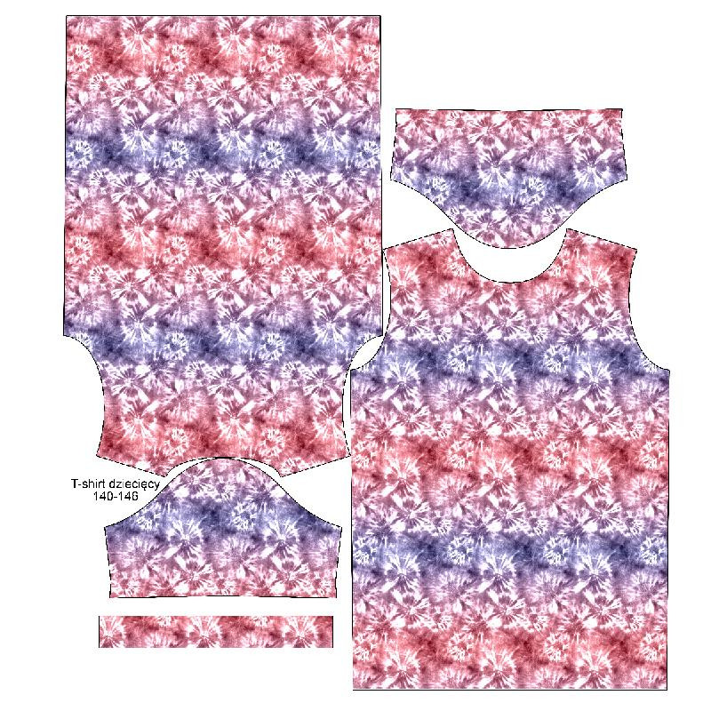 T-SHIRT DZIECIĘCY - BATIK wz. 1 / fioletowo-różowy - single jersey