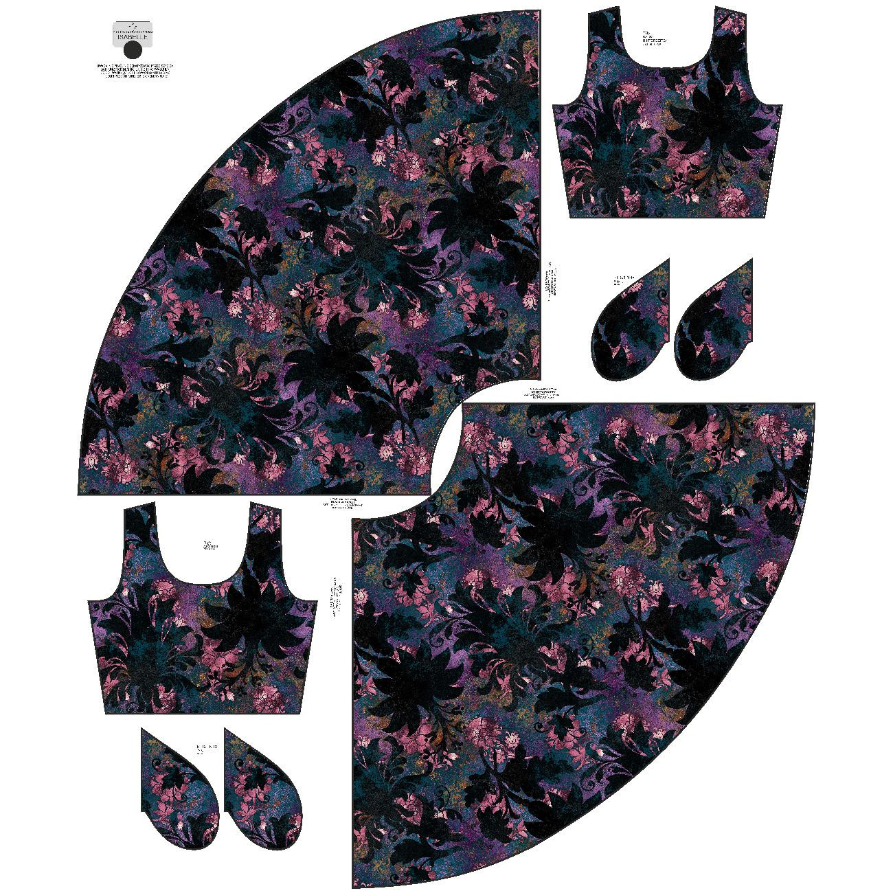 SUKIENKA "ISABELLE" - FLORAL WZ. 7 - zestaw do uszycia
