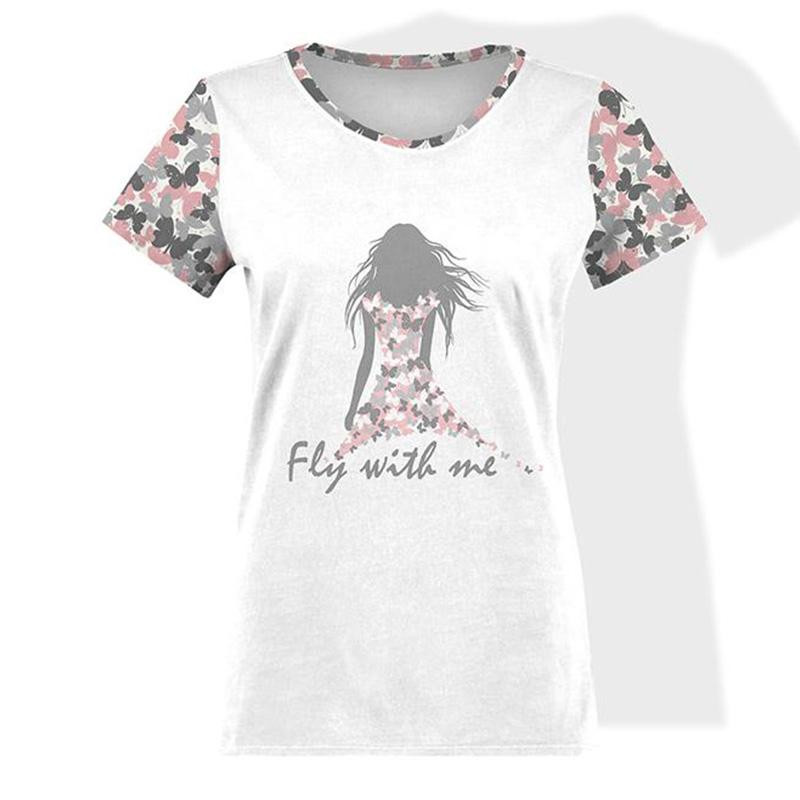 T-SHIRT DAMSKI - FLY WITH ME - single jersey