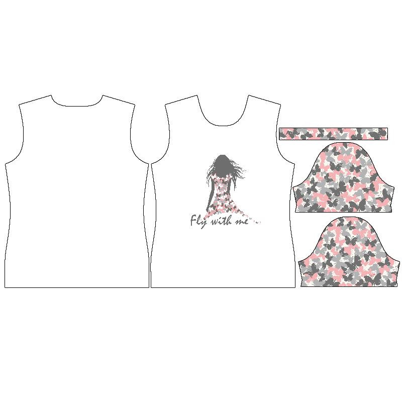 T-SHIRT DAMSKI - FLY WITH ME - single jersey