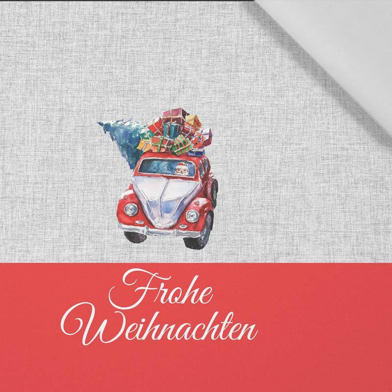 BRYKA MIKOŁAJA - FROHE WEIHNACHTEN - acid wash szary  - panel tkanina bawełniana / Rozmiar do wyboru