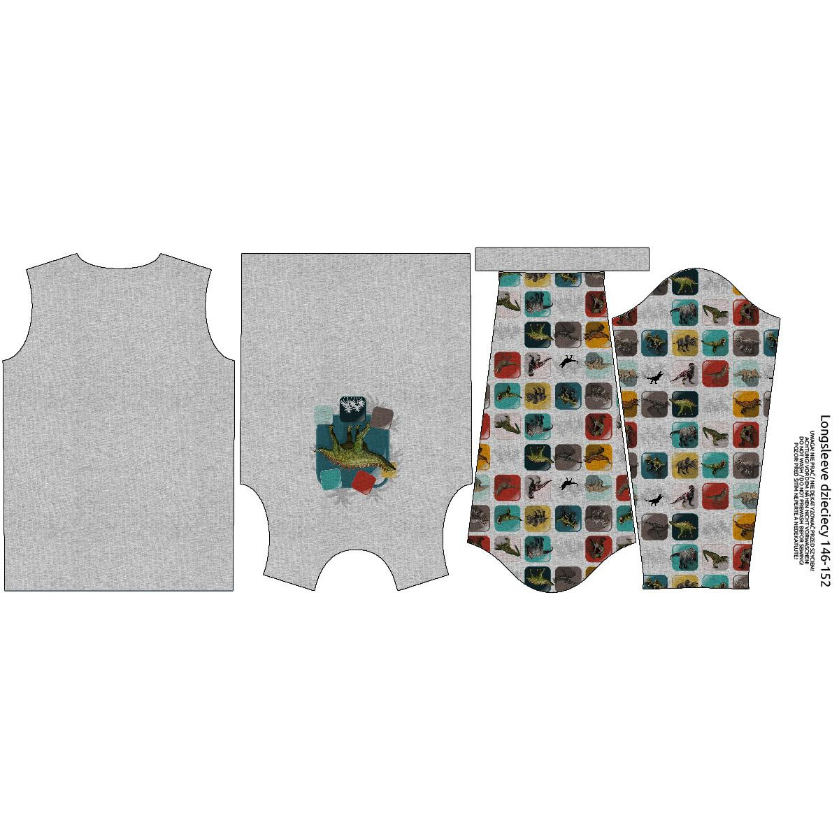 LONGSLEEVE -  KAFELKI DINO WZ. 6 - zestaw do uszycia