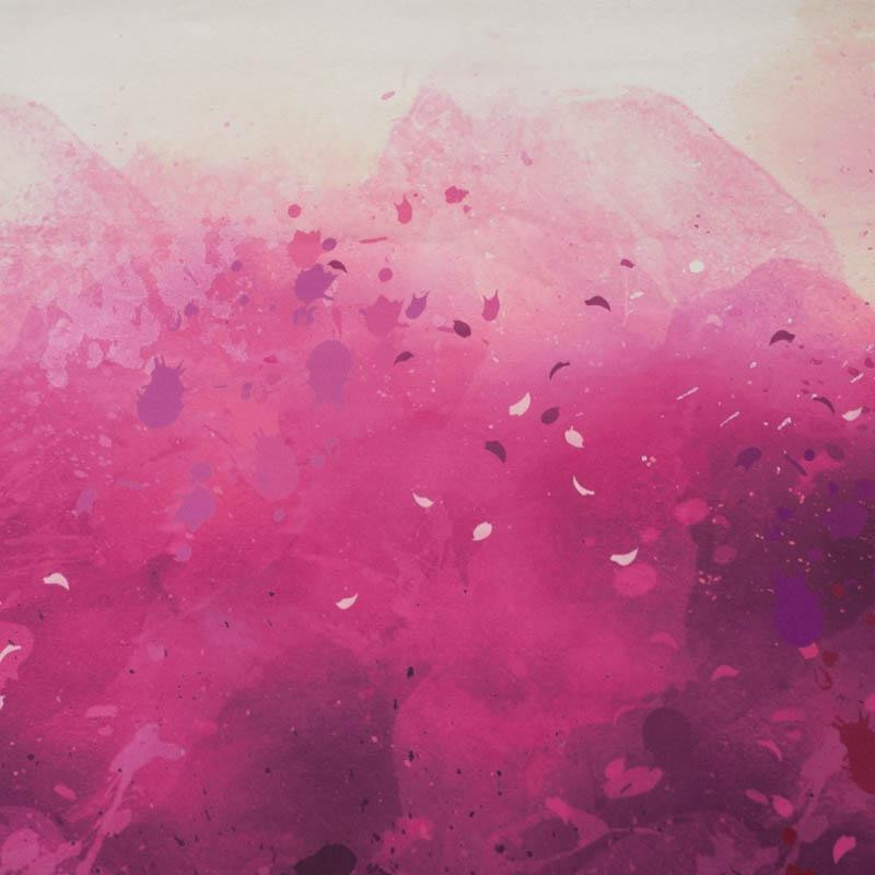 KLEKSY (fuksja) - panel dzianina pętelkowa