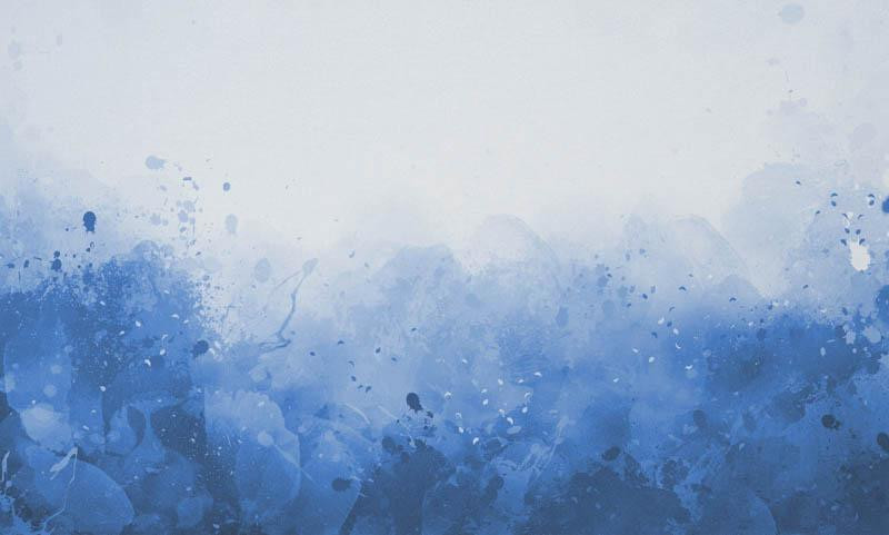 KLEKSY (classic blue) - panel, Jersey wiskozowy