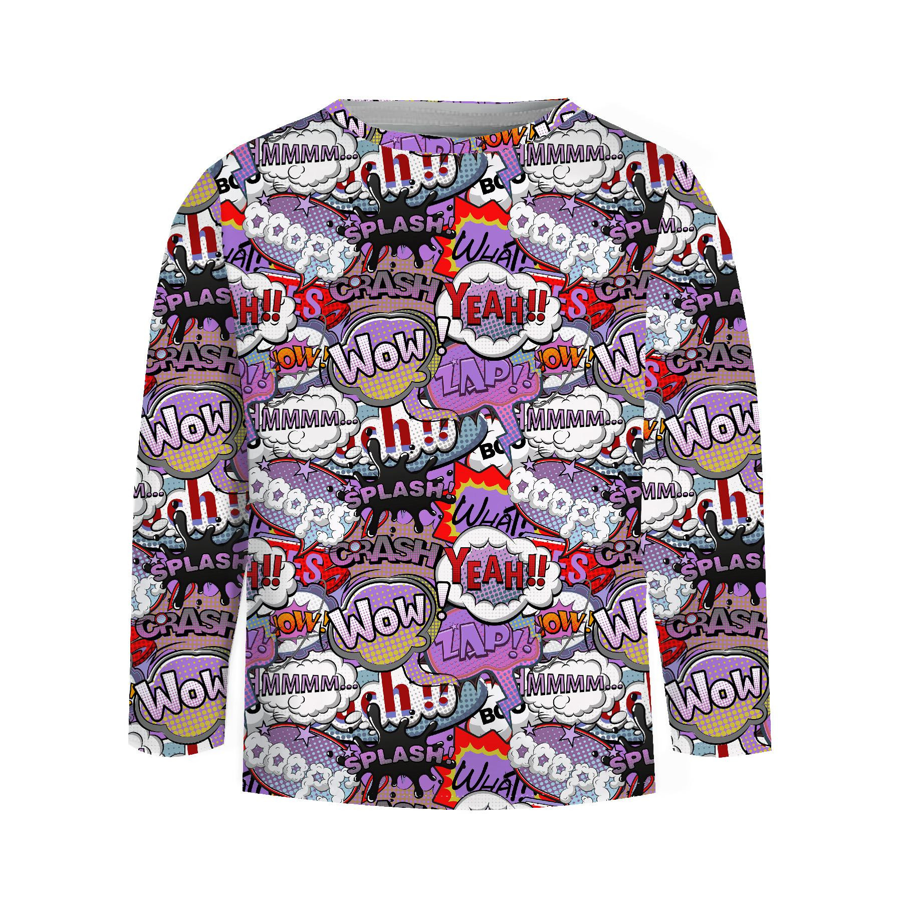 Longsleeve - KOMIKS (fioletowo - czerwony) - zestaw do uszycia