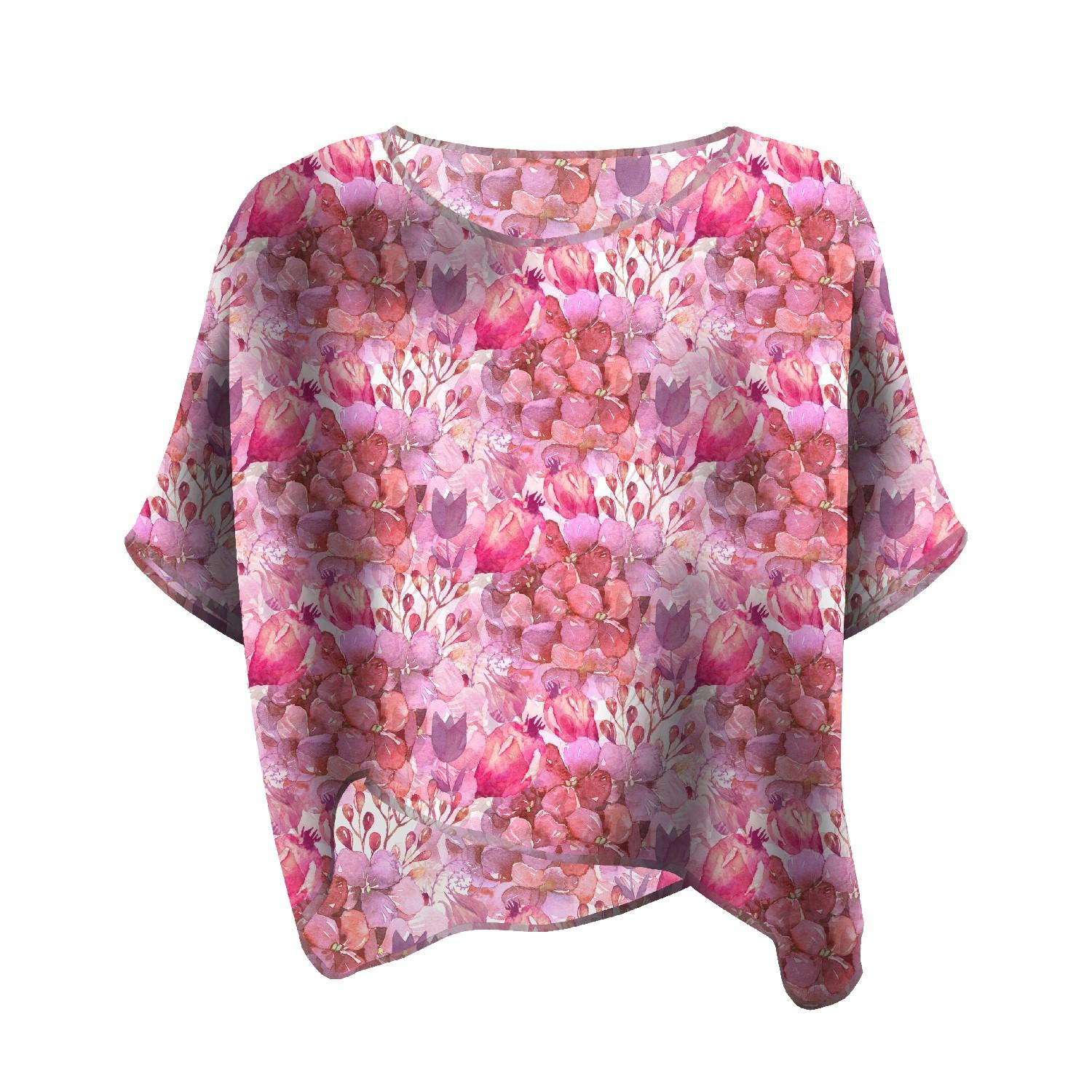 ZWIEWNA BLUZKA OVERSIZE "ELENA" - KWIATOWY MIX (NA ŁĄCE) - zestaw do uszycia