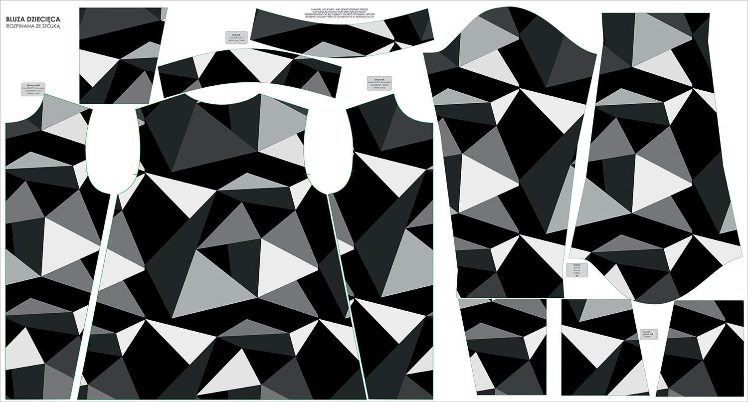BLUZA ROZPINANA (MAX) - LÓD WZ. 2 / czarno - biały - DIY set