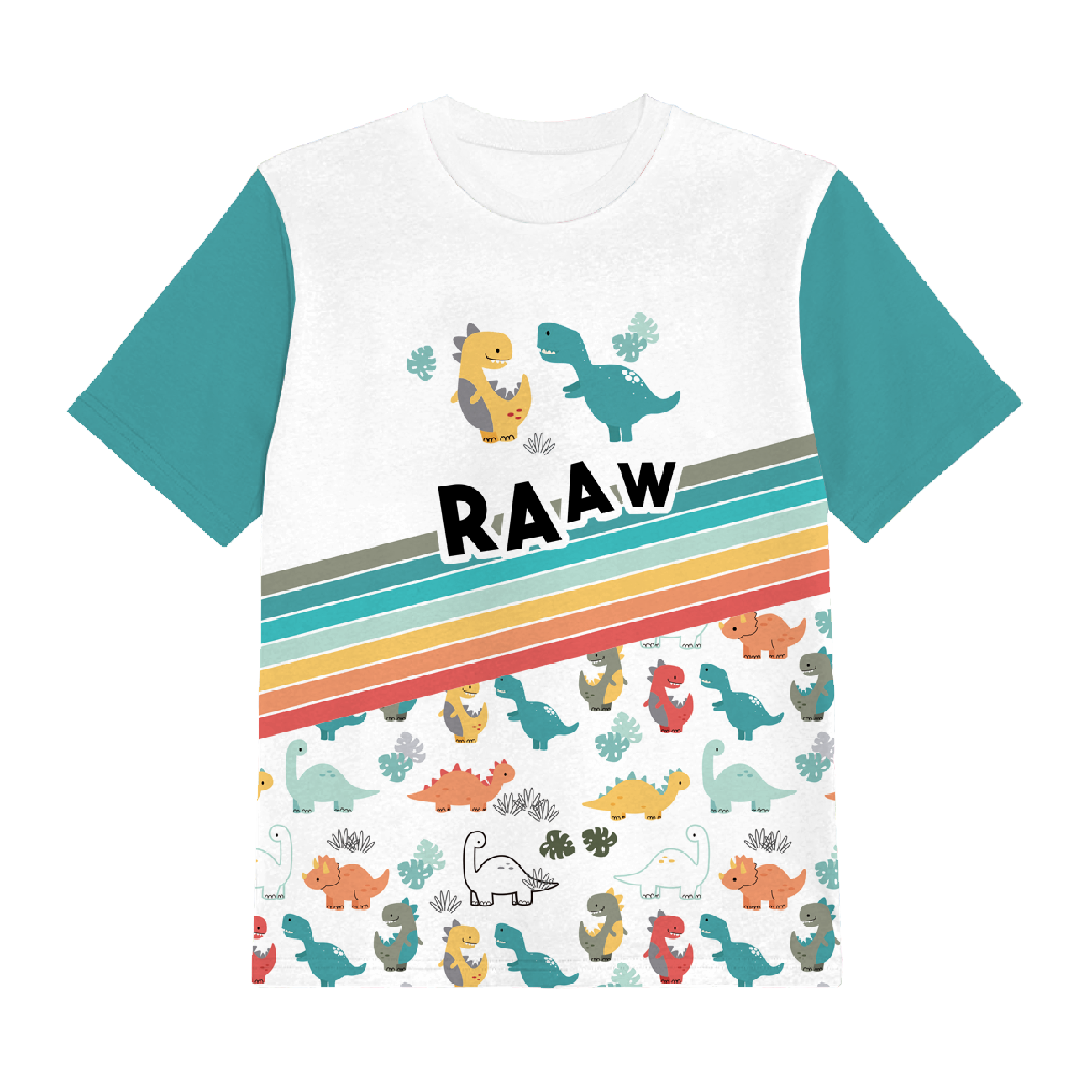 2-PACK - T-SHIRT DZIECIĘCY - MALOWANE DINOZAURY - ZESTAW DO USZYCIA