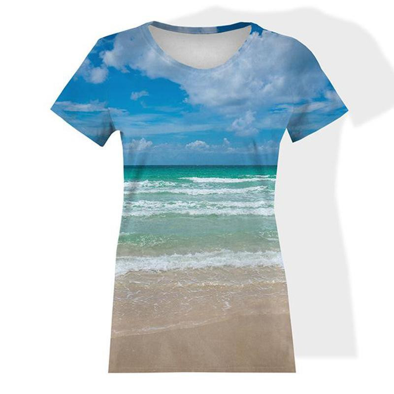 T-SHIRT DAMSKI - MORZE - single jersey S
