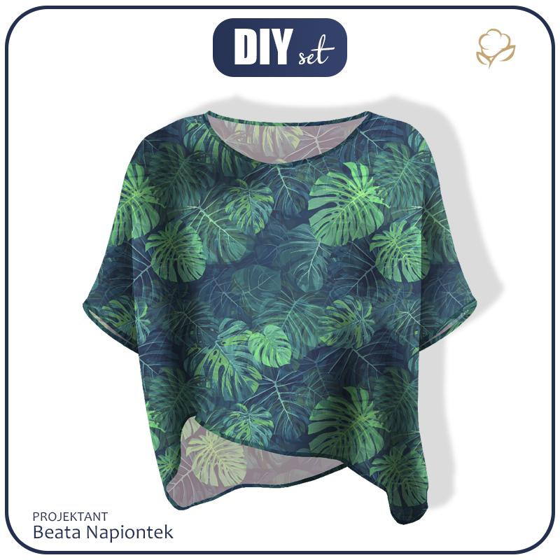 ZWIEWNA BLUZKA OVERSIZE "ELENA" - MONSTERA 2.0 / navy - zestaw do uszycia